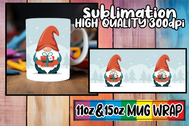 Pure joy sublimation mug wrap, Gnomes