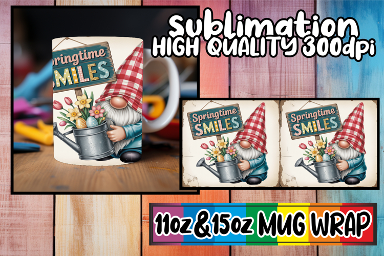 Luminous thoughts 11oz 15oz sublimation wrap, Easter Gnomes