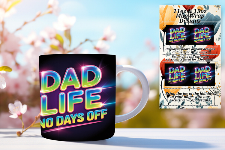 Sophisticated 15oz Mug Wrap Png Design , Fathers Day