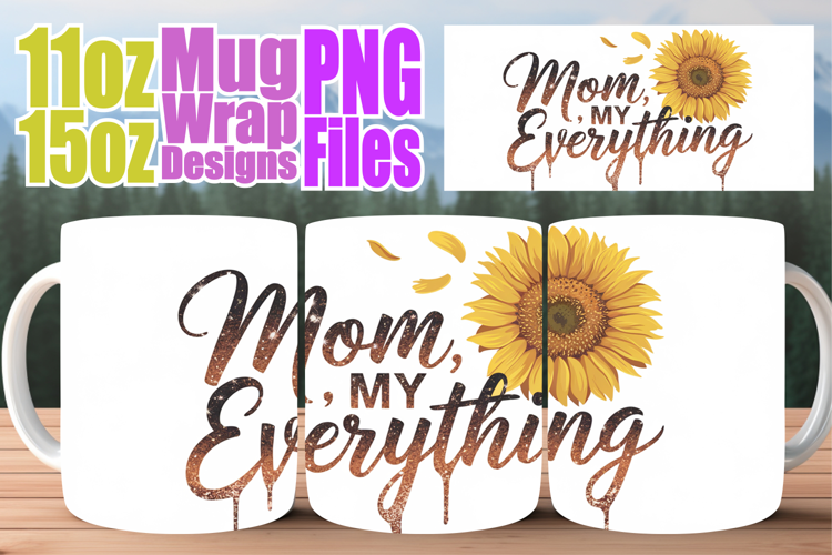 Enchanting thoughts sublimation mug wrap, Mother's Day