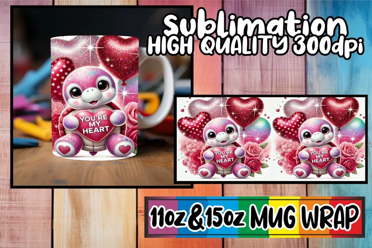 Whimsical mornings 11oz 15oz sublimation wrap, Valentines
