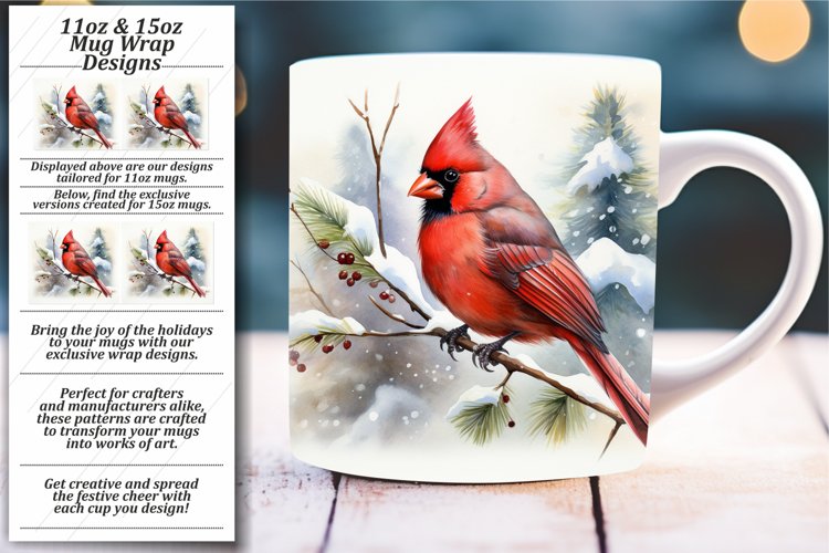 Whimsical Winter Joy: Mug Wrap Design