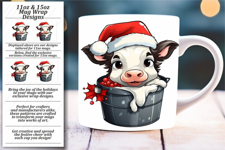 Christmas Delight: Watercolor Animal Mug Wrap example image 1