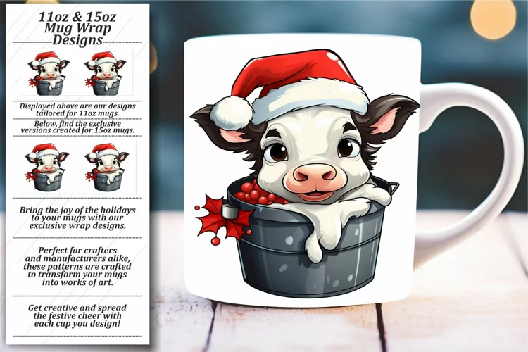 Christmas Delight: Watercolor Animal Mug Wrap