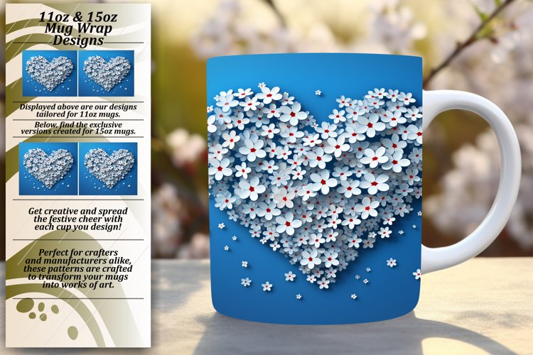 Lovely Heart Mug Wrap Sublimation