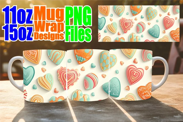Love's Sublimation Mug Wrap - Romantic Elegance