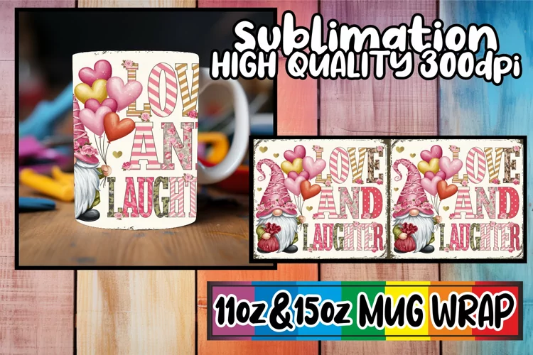 Bright love 11oz 15oz sublimation wrap, Valenines