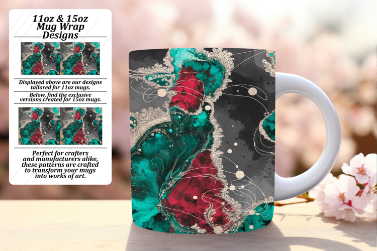 CLASSY PNG Mug Wrap Design 15oz , Abstract Pattern