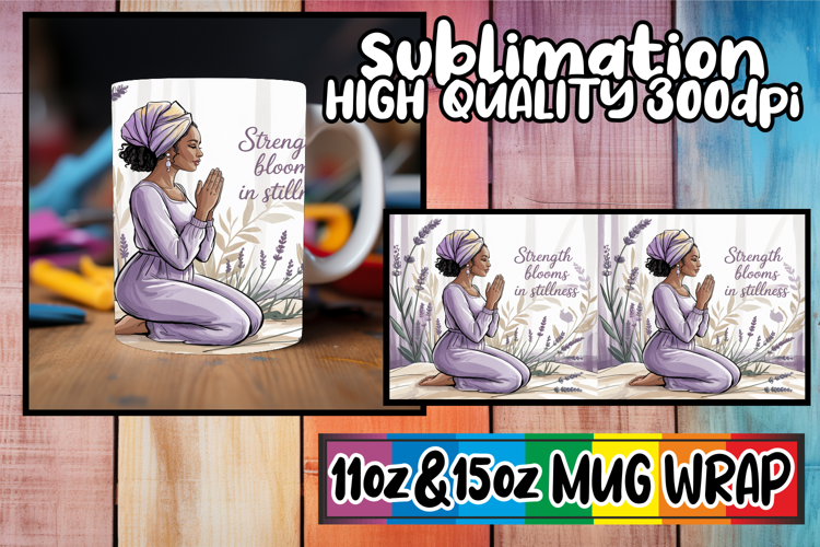 Nostalgic days sublimation print wrap, Praying Woman