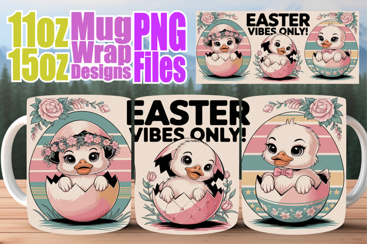 Everyday joy sublimation 11oz 15oz mug wrap, Easter