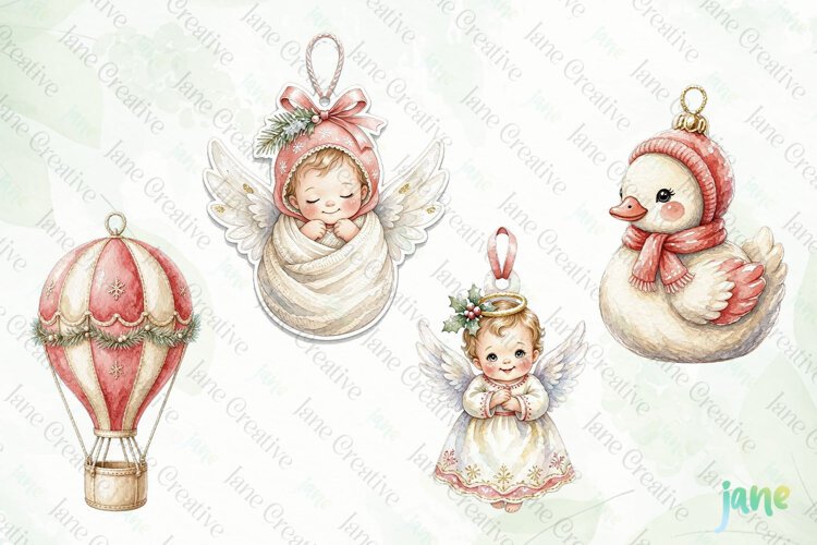 Baby Shower 1st Christmas Clipart example image 1