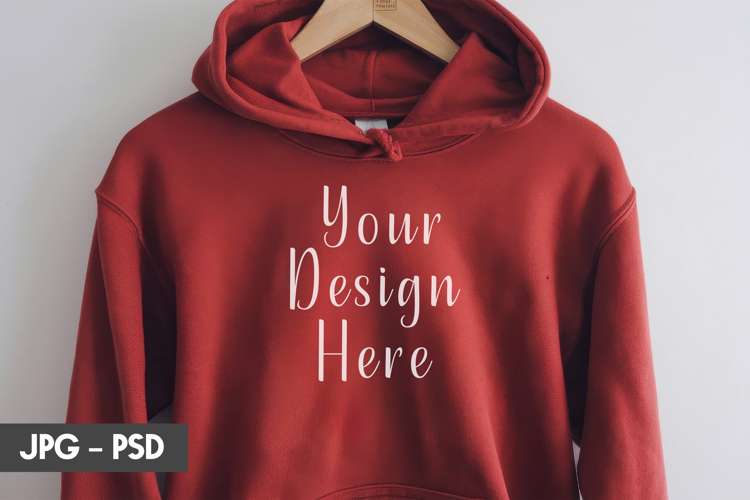 Red Hoodie psd jpeg mockup