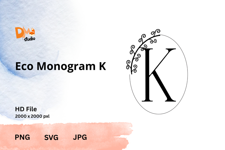 Eco Monogram Minimal Nature- Inspired Letter Set PNG SVG JPG