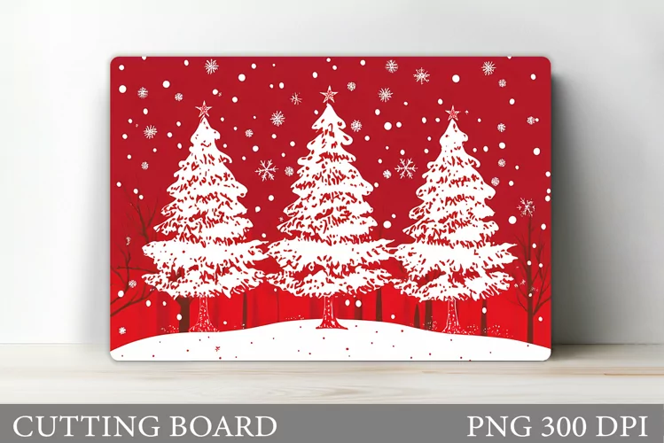 Christmas Tree Cutting Board Design. Kitchen Cutting Board