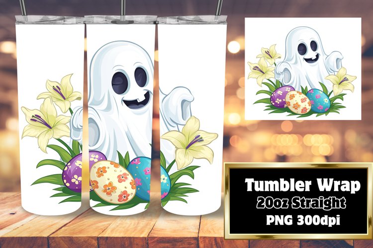 Vibrant Easter Ghost Tumbler Wrap: Spring 20oz