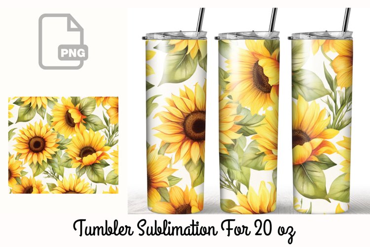 Sunflower 20 oz Tumbler Wrap Sublimation