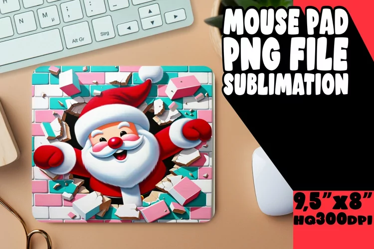Festive Wall Hole 3D Mouse Pad