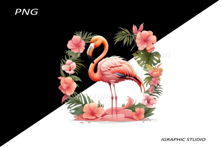Pink Flamingo Clipart, Tropical Clipart, Bird Clipart
