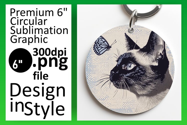 Kitty Sublimation: Round & Keychain Joy example image 1