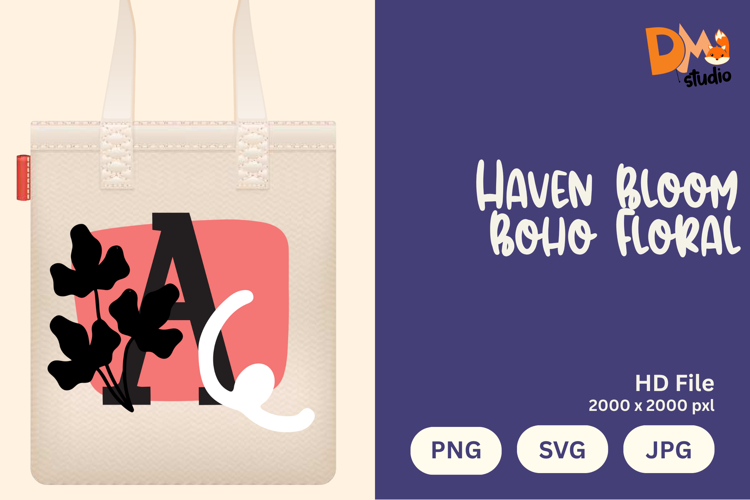 Haven Bloom Boho Floral Monogram