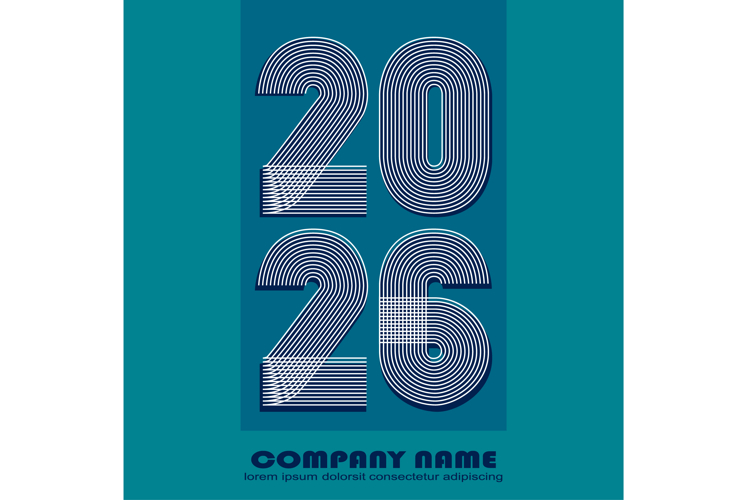 Modern minimal cover background with 2026 number on blue