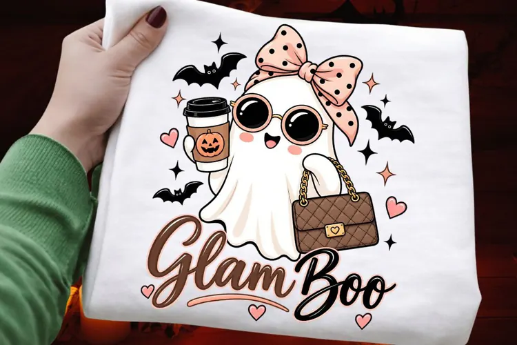 Glam Boo Cute Halloween Ghost Coffee Fashion Sublimation