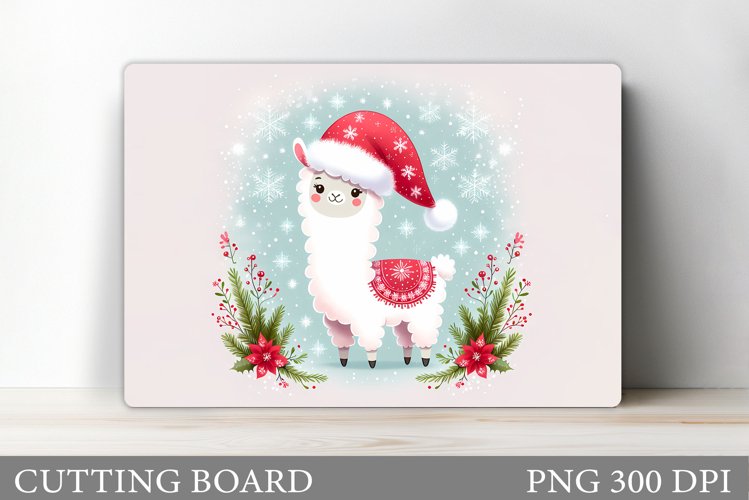 Christmas Lama Cutting Board. Christmas Cutting Board example image 1