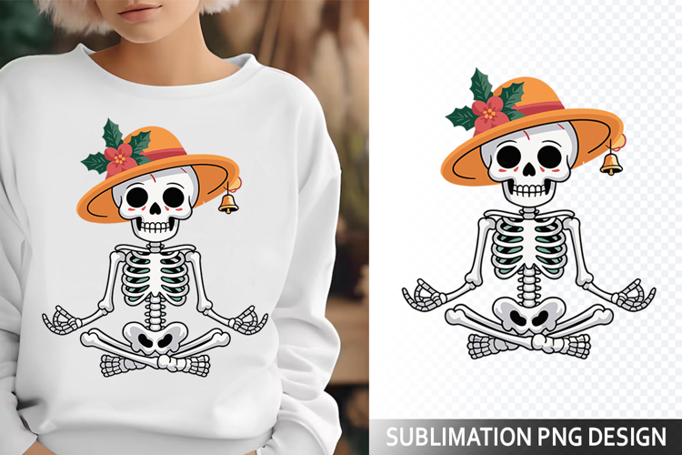 Funny Summer Skeleton Illustration - Sublimation PNG Design