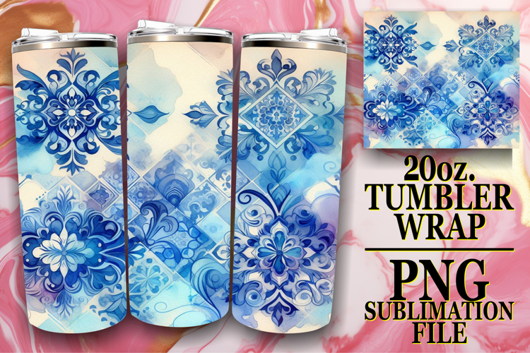 Lively Sublimation 20oz tumbler wrap, Watercolor Pattern