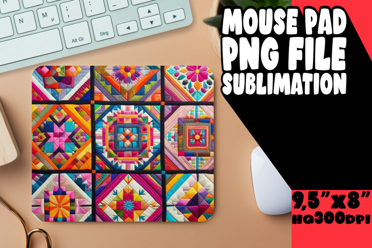 VIBRANT MOUSE PAD Creative Art, Patchwork example image 1