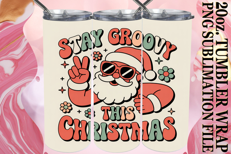 Gentle Breezes 20oz tumbler wrap, Funny Santa