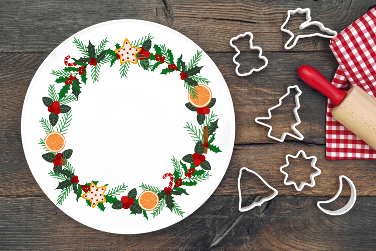 Christmas Round Wreath | Festive Rim Design