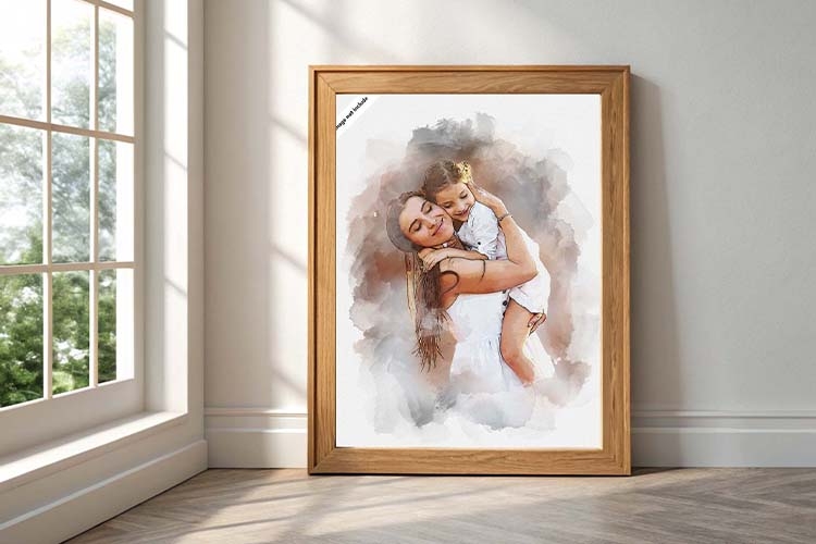 Watercolor Baby Brush Painting Art