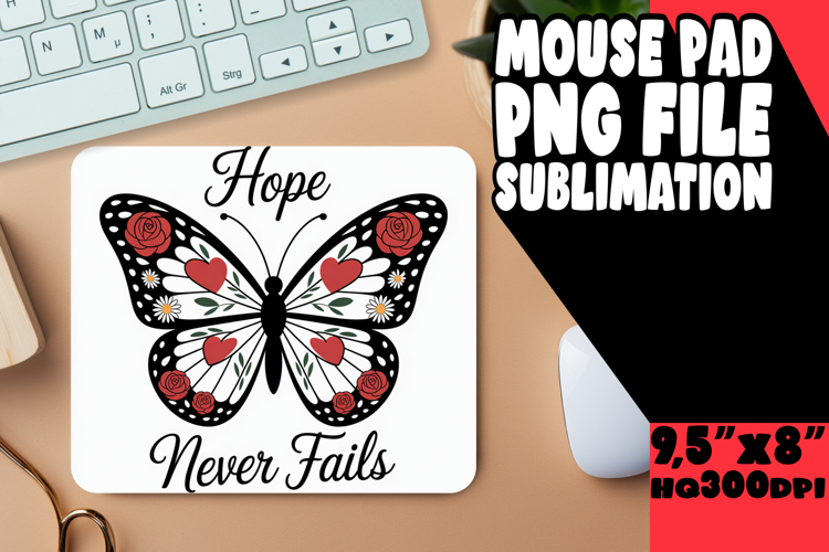 joyful MOUSE MAT Sublimation Style, Butterfly