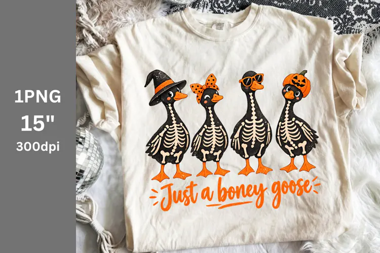 Halloween PNG, Just a boney goose PNG