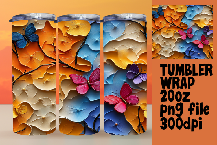 Personalized 20oz Tumbler Gift , 3D Flower