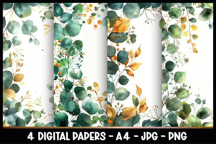 4 Vintage Floral Digital Papers I Junk Journal