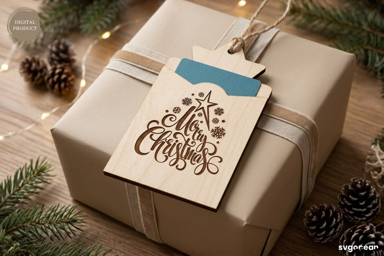 Christmas Gift Card Holder Laser Cut | Glowforge | SVG