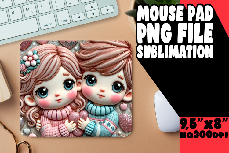 Cheerful Mouse Pad Sublimation Style, 3D Characters