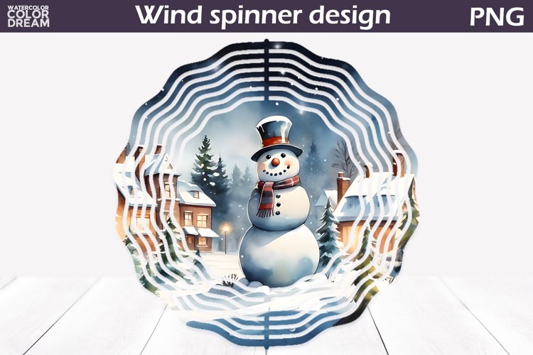 Watercolor Snowman Wind Spinner | Christmas Wind Spinner
