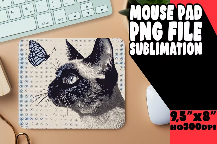 Cute Cat Theme Mouse Pad