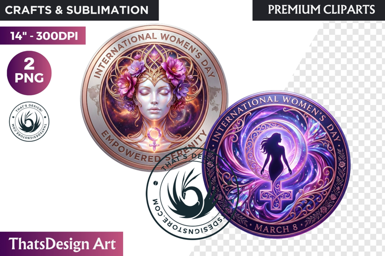 International Womens Day Round Cliparts & Backgrounds PNG