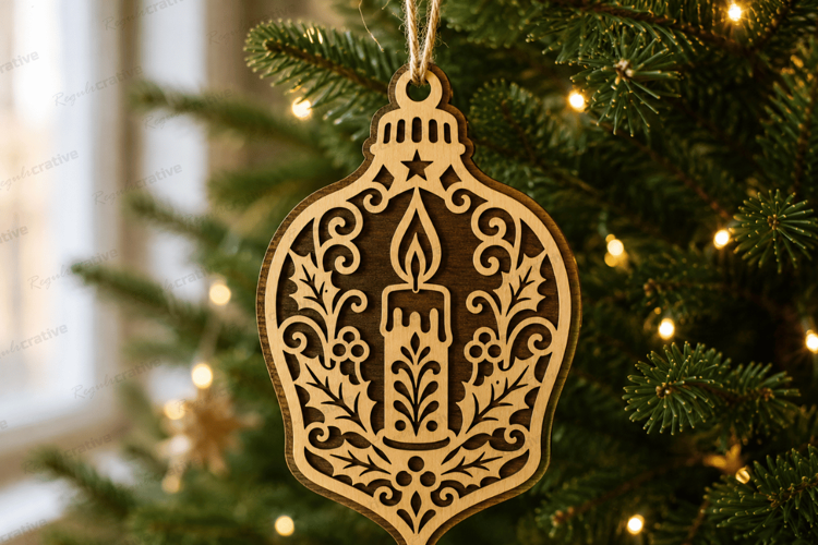 Nativity Lamp Ornament Laser Cut Christmas SVG,Christmas SVG