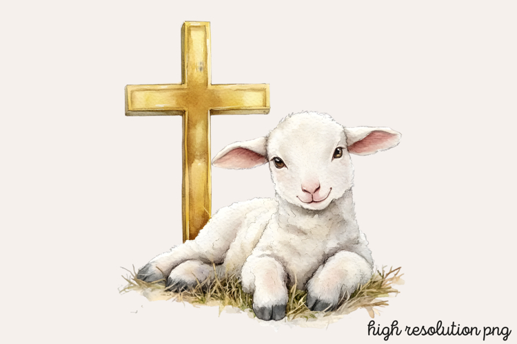 Christian Easter Watercolor Clipart PNG