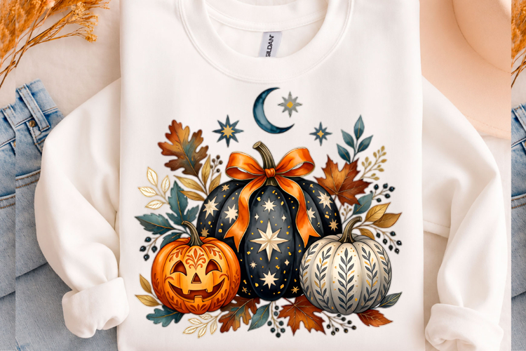 Celestial Coquette Pumpkins T-shirt Png