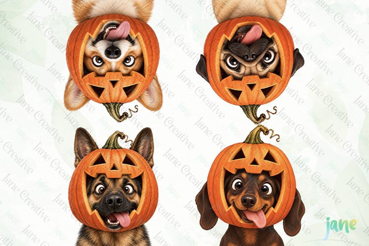 Cute Halloween Dog Clipart example image 1