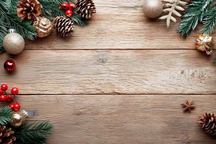 Christmas Background PNG, Christmas Wooden Background Design