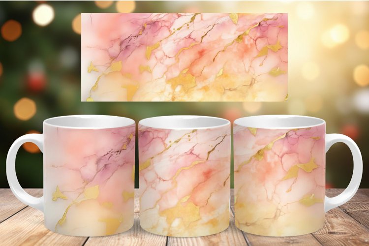 Mug Wrap Sublimation - watercolor marble example image 1