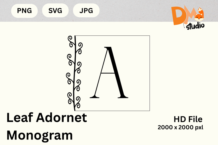 Leaf Monogram Svg Image 18