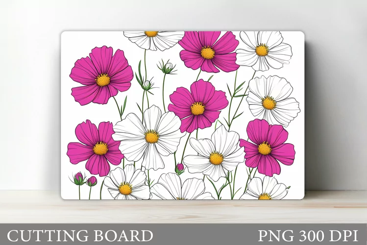 Flowers Cutting Board Design. Flowers Sublimation